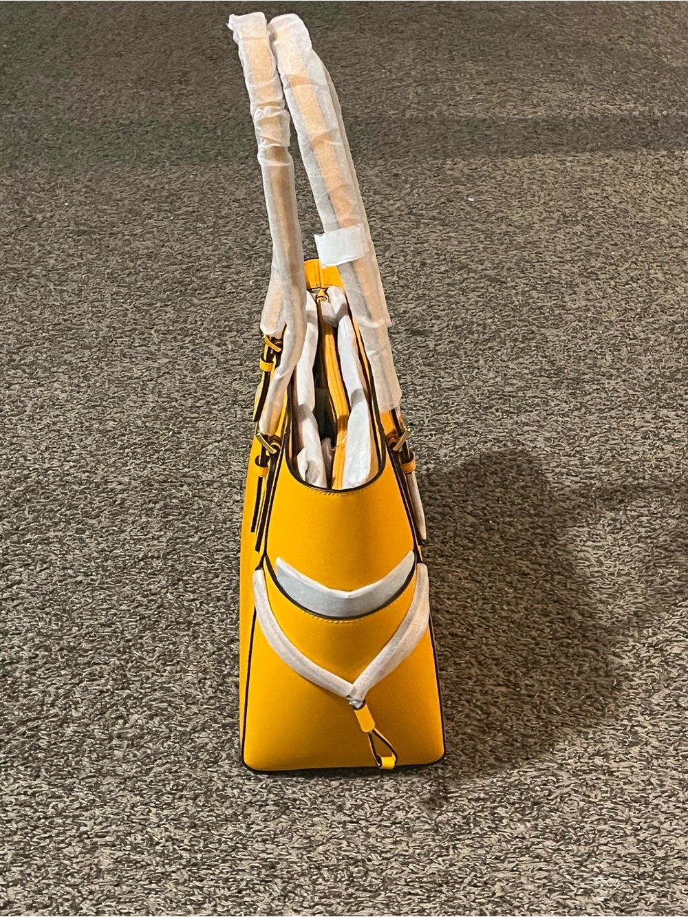 Michael Kors Yellow Leather Tote with Dual Top Handles - Picture 4 of 6